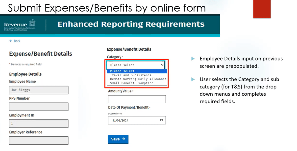 ROS Enhanced Revenue Reporting (ERR)  Screenshot
